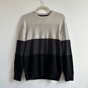 Cashmere Daniel Hechter Men's Crewneck Sweater - Cream, Gray, and Black